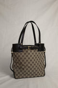 Vintage Gucci GG Canvas Tote with Chocolate Leather Trim