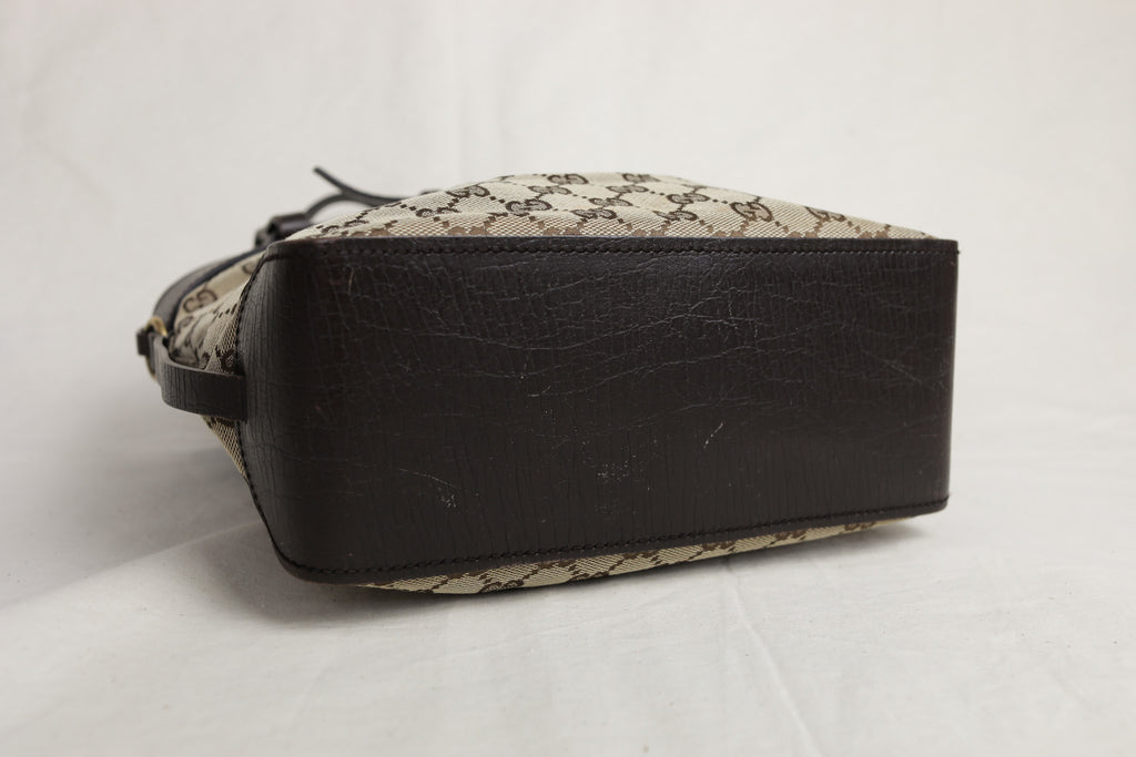 Vintage Gucci GG Canvas Tote with Chocolate Leather Trim