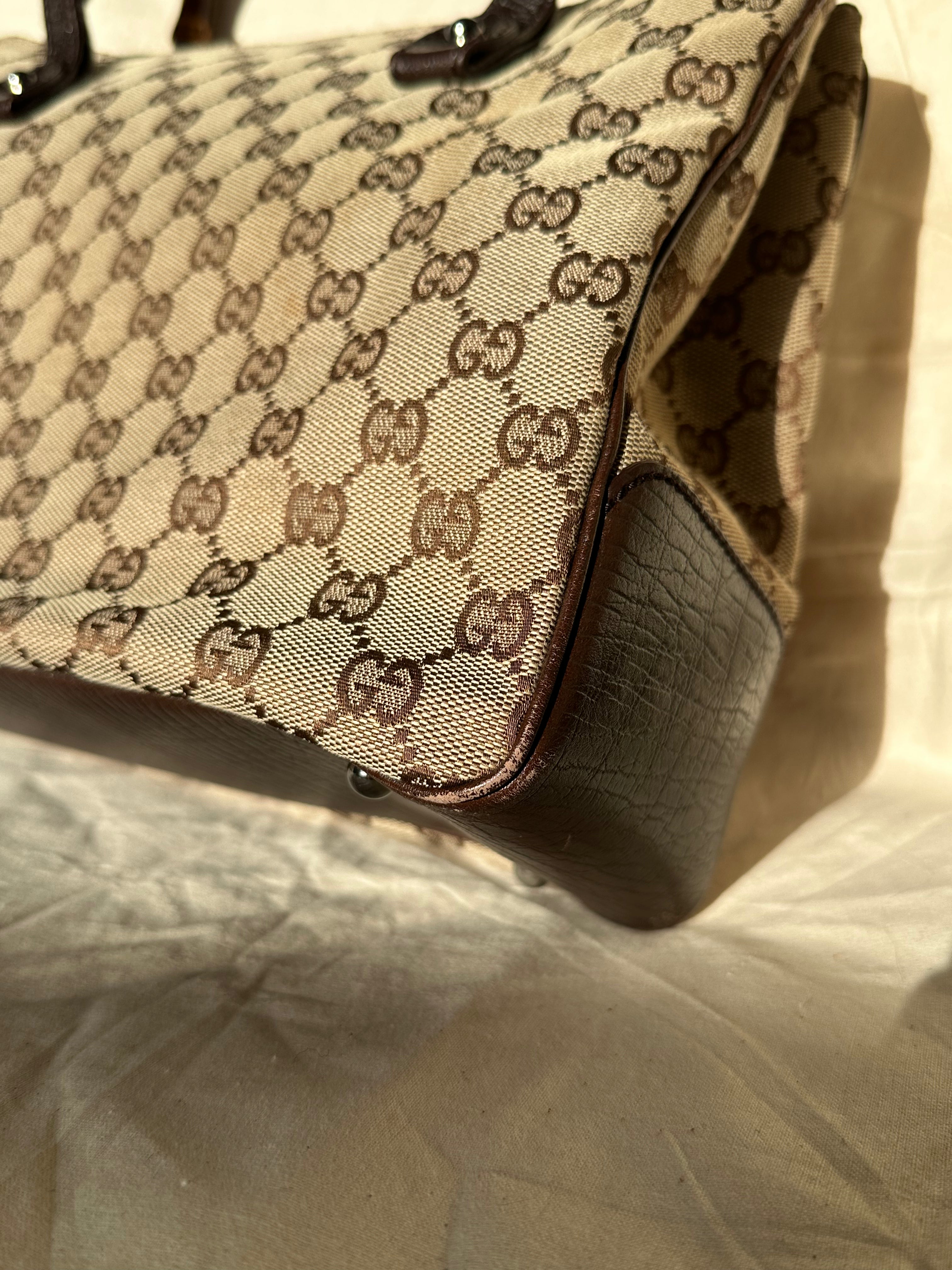 Gucci GG Canvas Bamboo Handle Tote