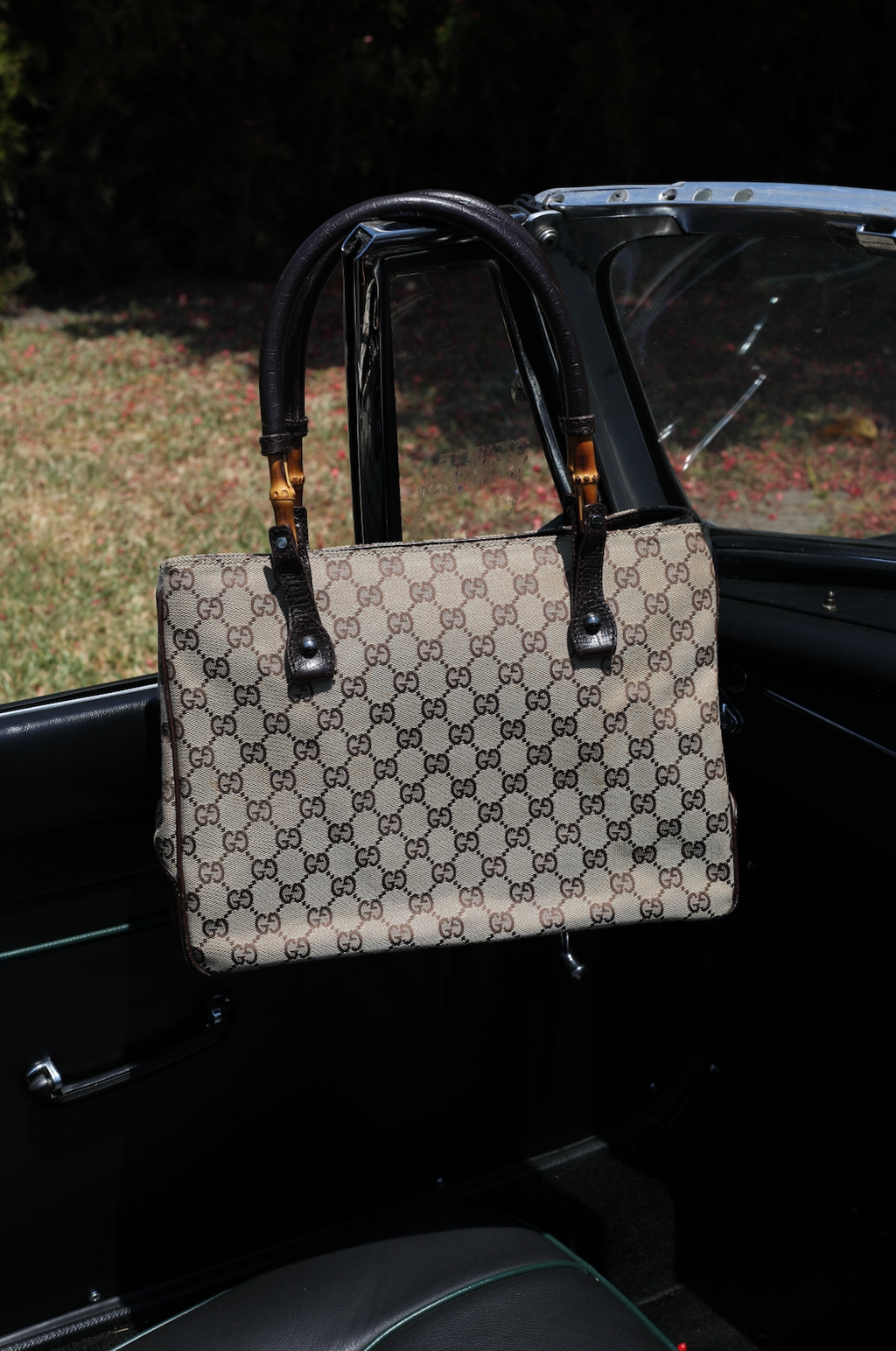 Gucci GG Canvas Bamboo Handle Tote