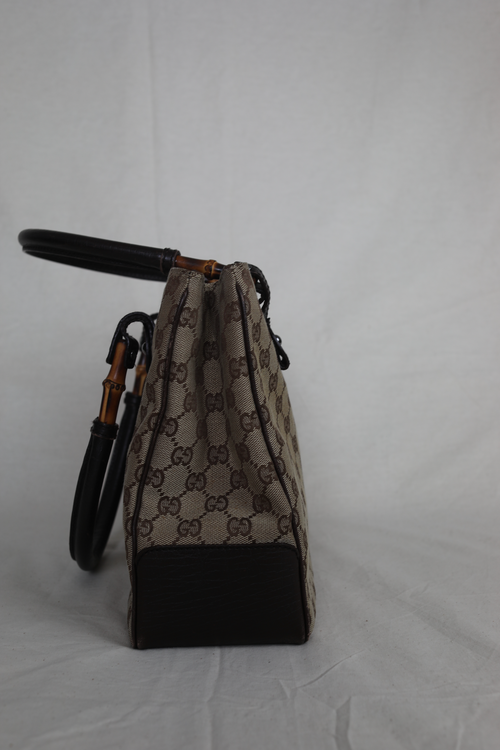 Gucci GG Canvas Bamboo Handle Tote