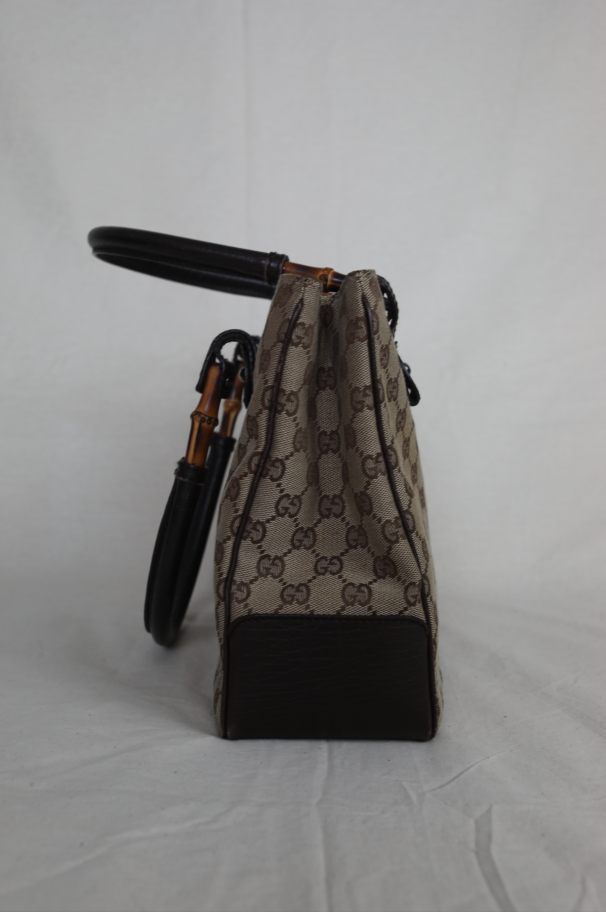 Gucci GG Canvas Bamboo Handle Tote