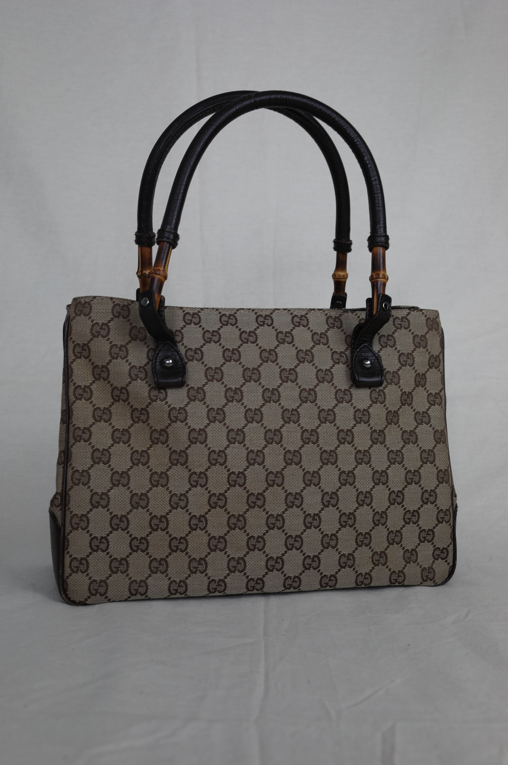 Gucci GG Canvas Bamboo Handle Tote