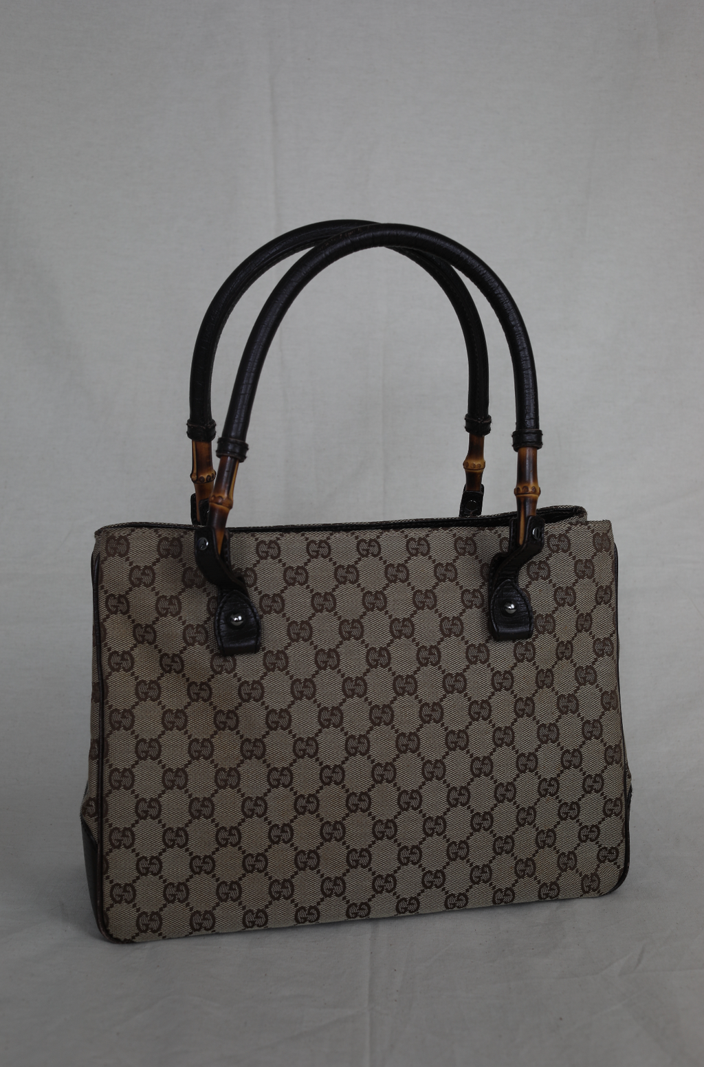 Gucci GG Canvas Bamboo Handle Tote